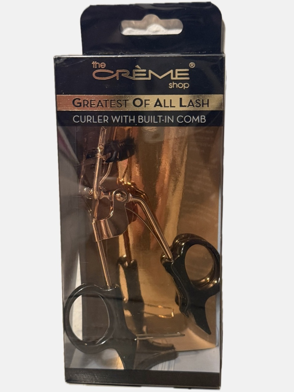the Crème Shop Greatest Of All Lash Curler with Built-In Comb — Black/Gold